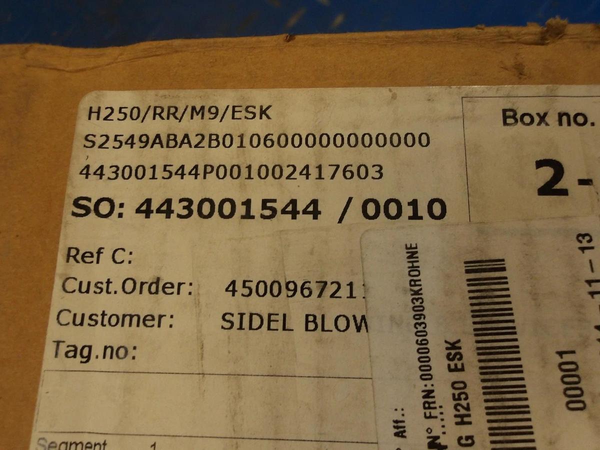 KROHNE 2-1/2" S/S FLOW METER H250/RR/M9/ESK, #212300G NIB