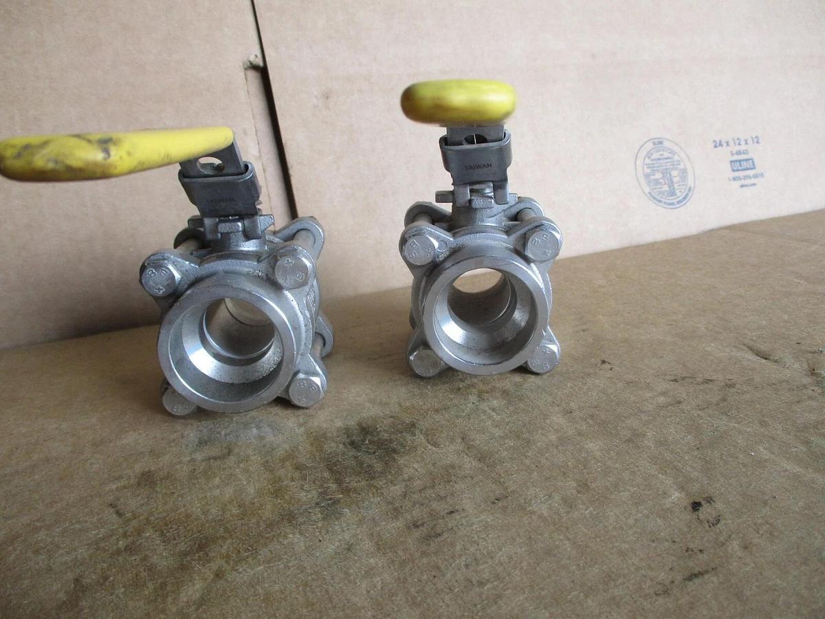 Used WARREN 1" STAINLESS BALL VALVE(SOCKET WELD) (LOT OF 2), #4161140J NEW