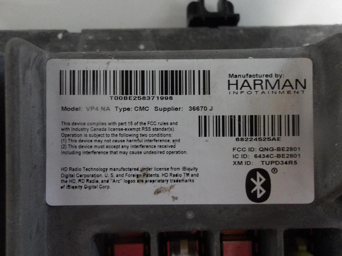 Used HARMAN VP4NA JEEP RADIO CMC, #926916G USED (AS IS)