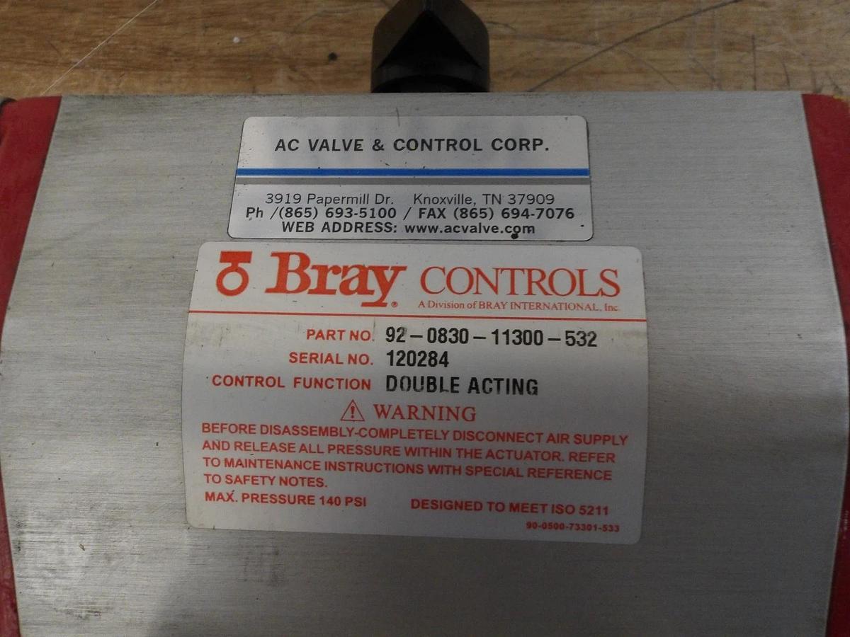 Used FLO-TEK 2" S/S BALL VALVE & BRAY ACTUATOR, #7141103G NEW