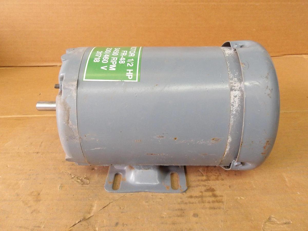 Used BALDOR 1/2 HP MOTOR, FR 48, 3450 RPM, 208-230/460 V, #11141025G NEW