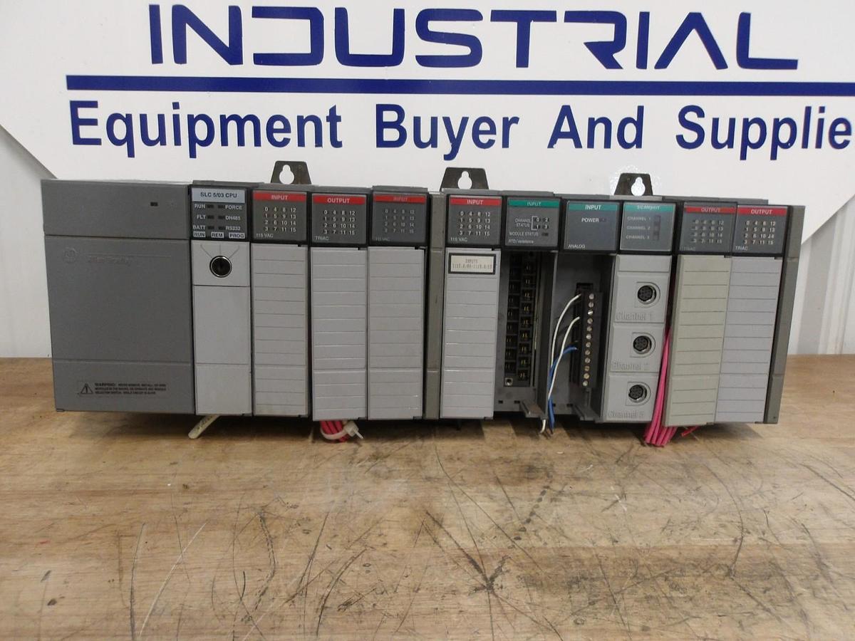 Used ALLEN BRADLEY SLC500 10-SLOT RACK & CARDS #918211G USED
