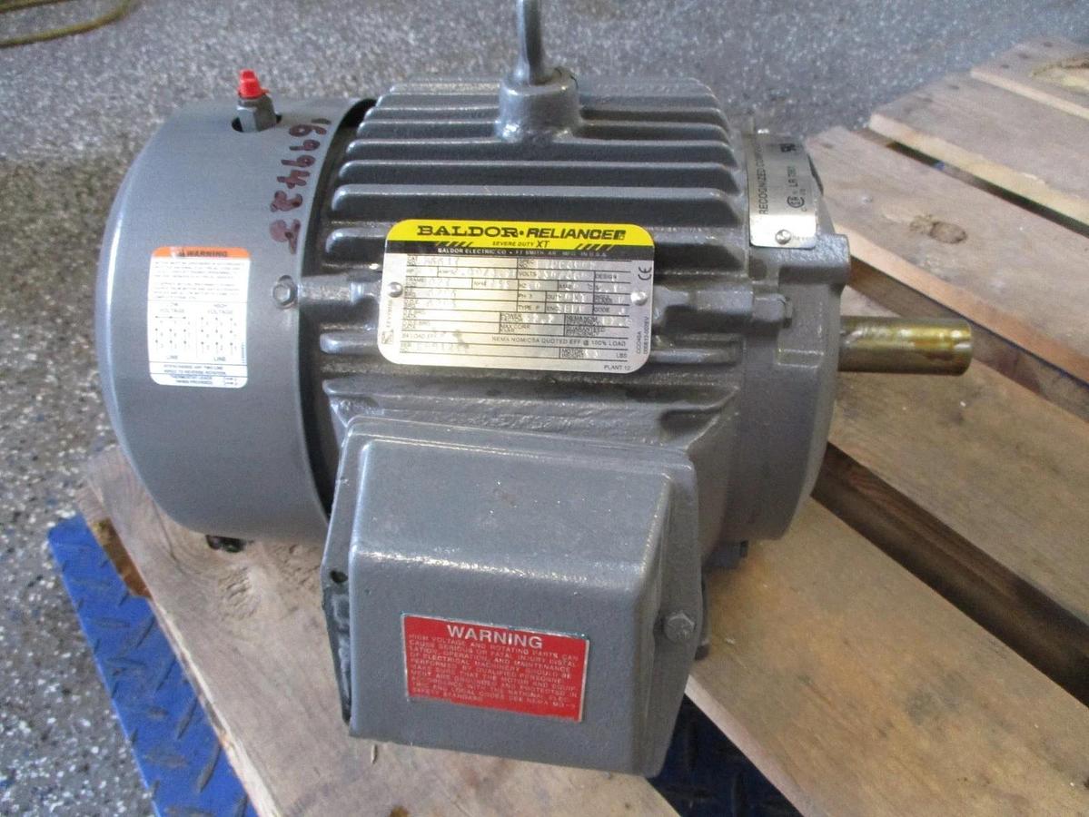 Used BALDOR RELIANCE 3 HP MOTOR, FR 182T, 230/460 V, 1755 RPM, #69942J NEW