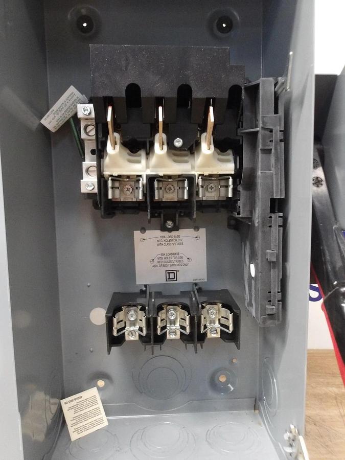Used SQUARE D 60 A SAFETY SWITCH H362NRB, 600 V, #35154G NEW