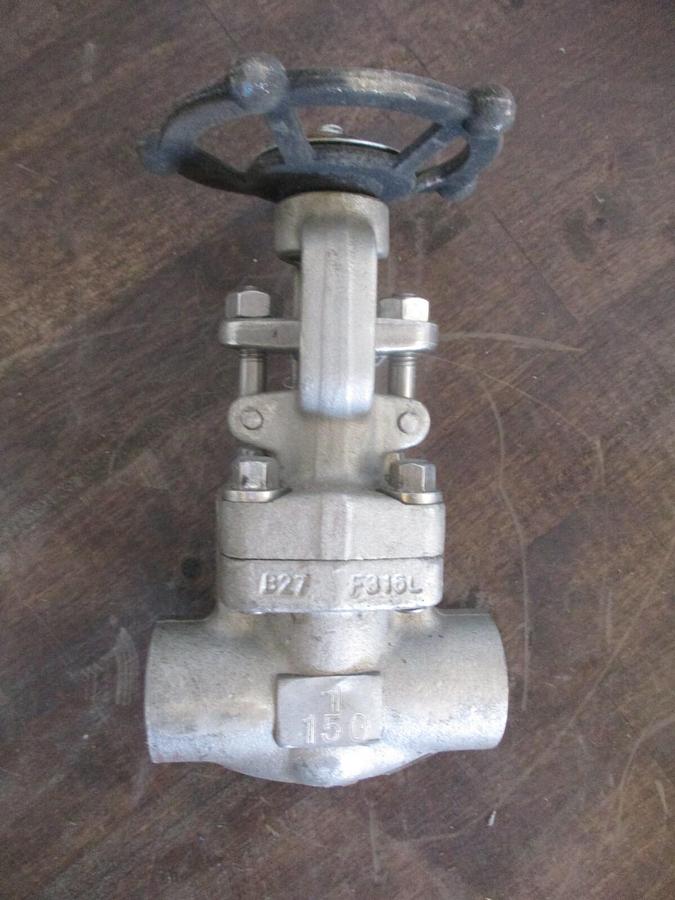 Used DATIAN 1" STAINLESS SOCKET GATE VALVE Z61H-150LB, #114330J NEW