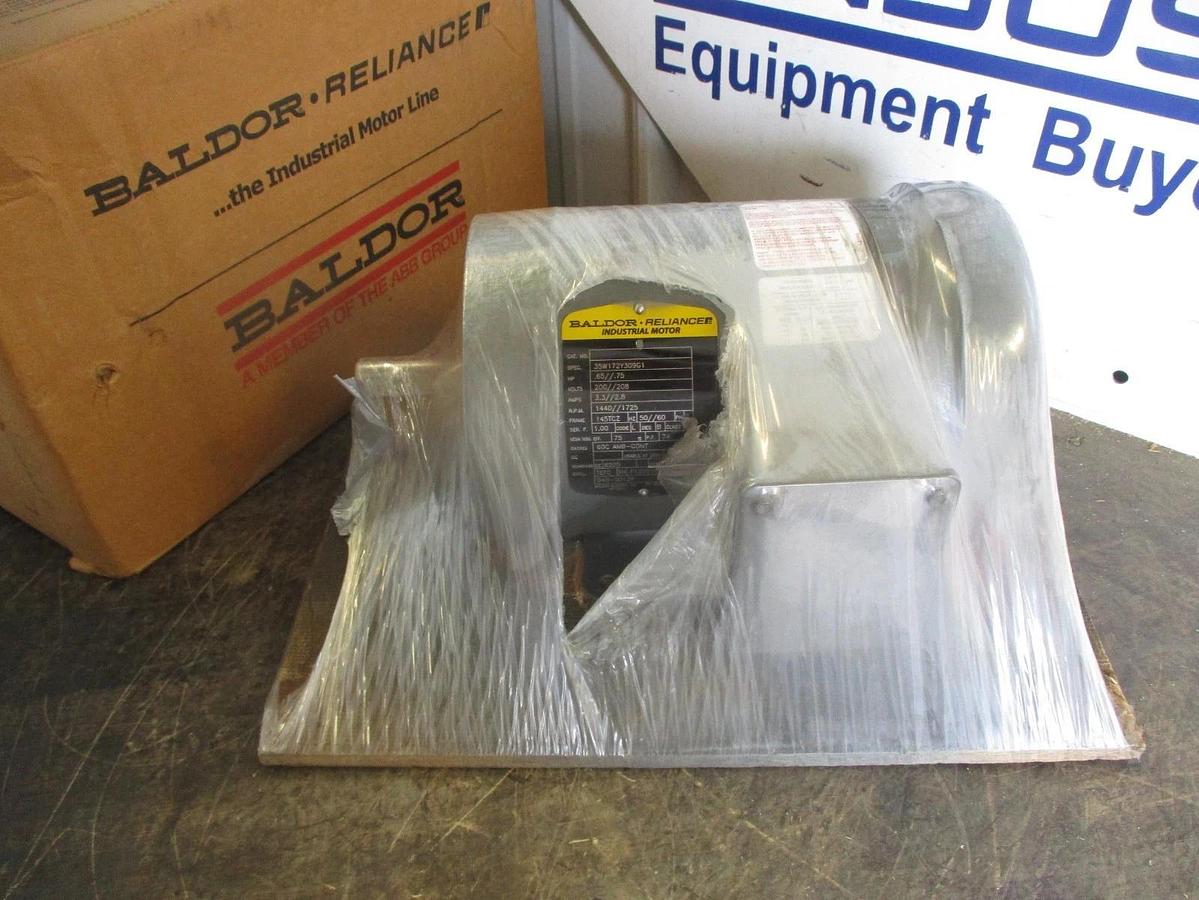 BALDOR RELIANCE .65 .75 MOTOR, FR 145TCZ, 200 208 V, 1440 1725 RPM, #691219J