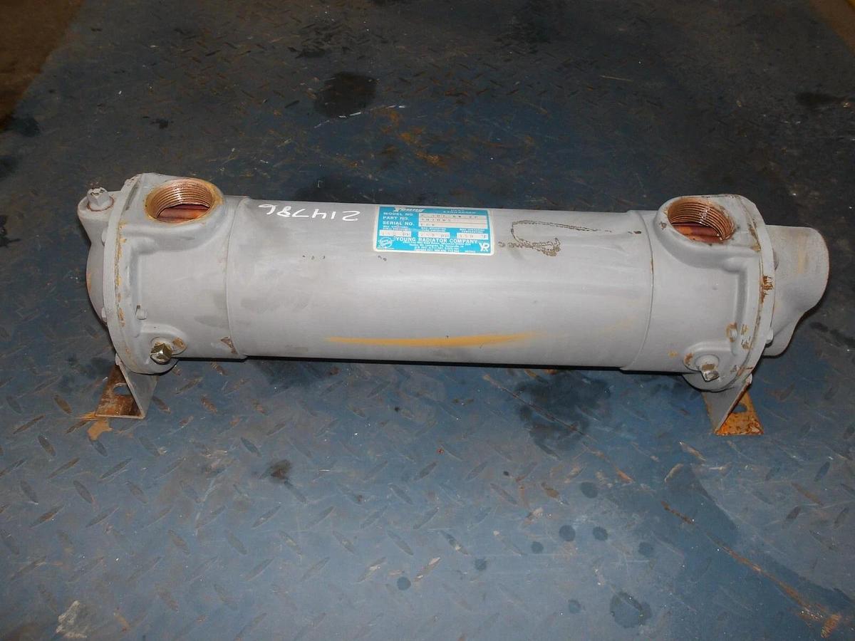 Used YOUNG 1-1/2" X 1-3/4" HEAT EXCHANGER F-502-ER-2P, #51914G NEW