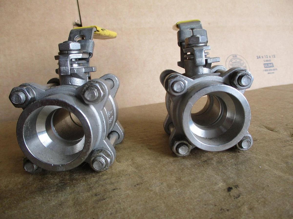 Used WARREN 1" STAINLESS BALL VALVE(SOCKET WELD) (LOT OF 2), #4161140J NEW