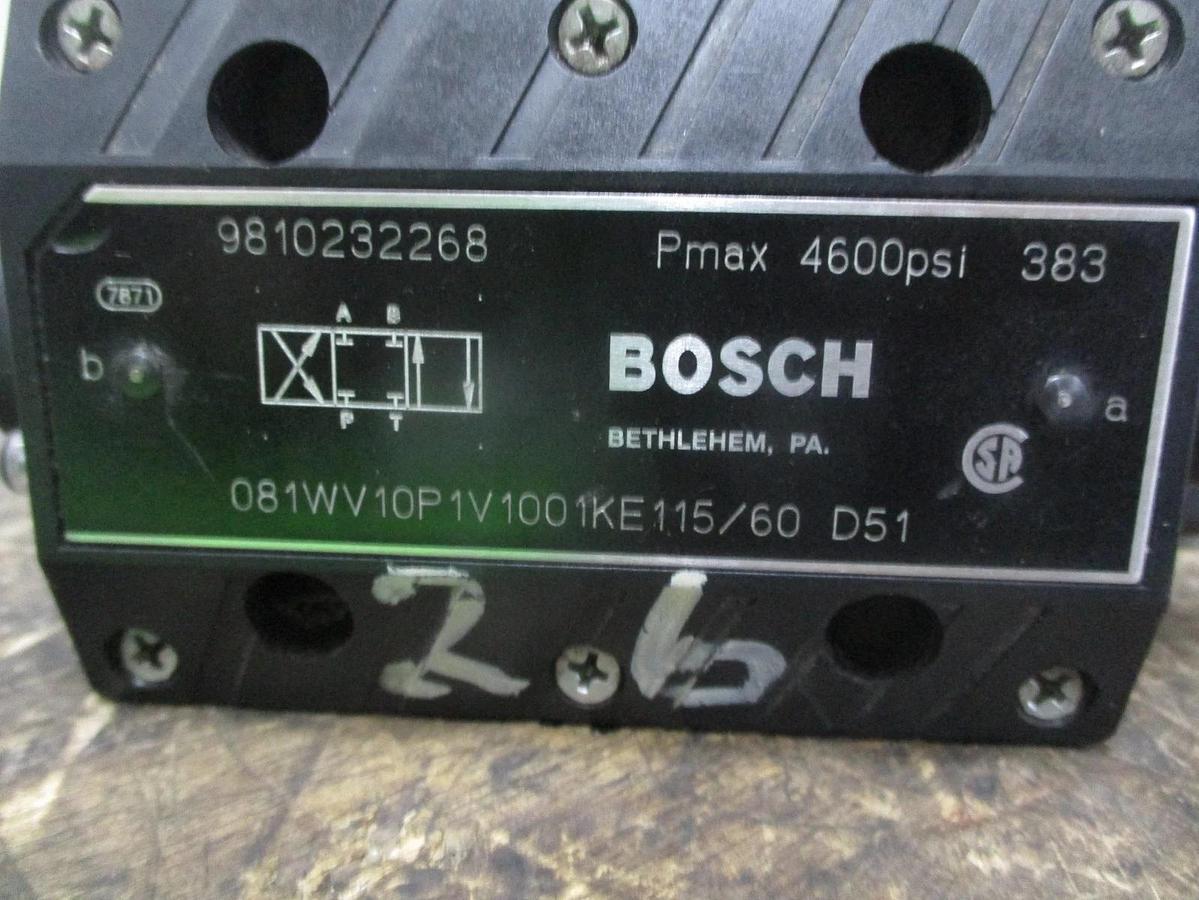 Used BOSCH 081WV10P1V1001KE115/60 DIRECTIONAL VALVE, #8261014J USED