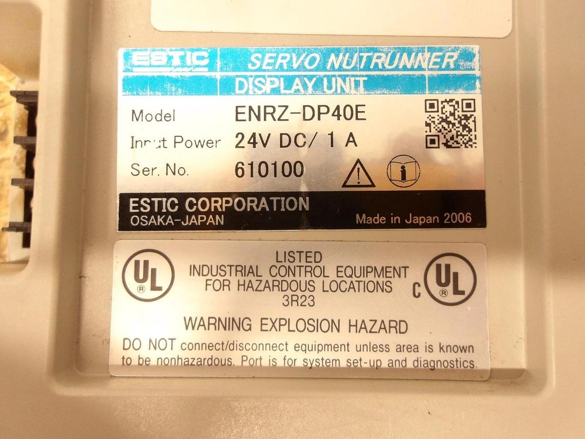 Used ESTIC ENRZ-DP40E SERVO NUTRUNNER DISPLAY UNIT, #1219955G USED