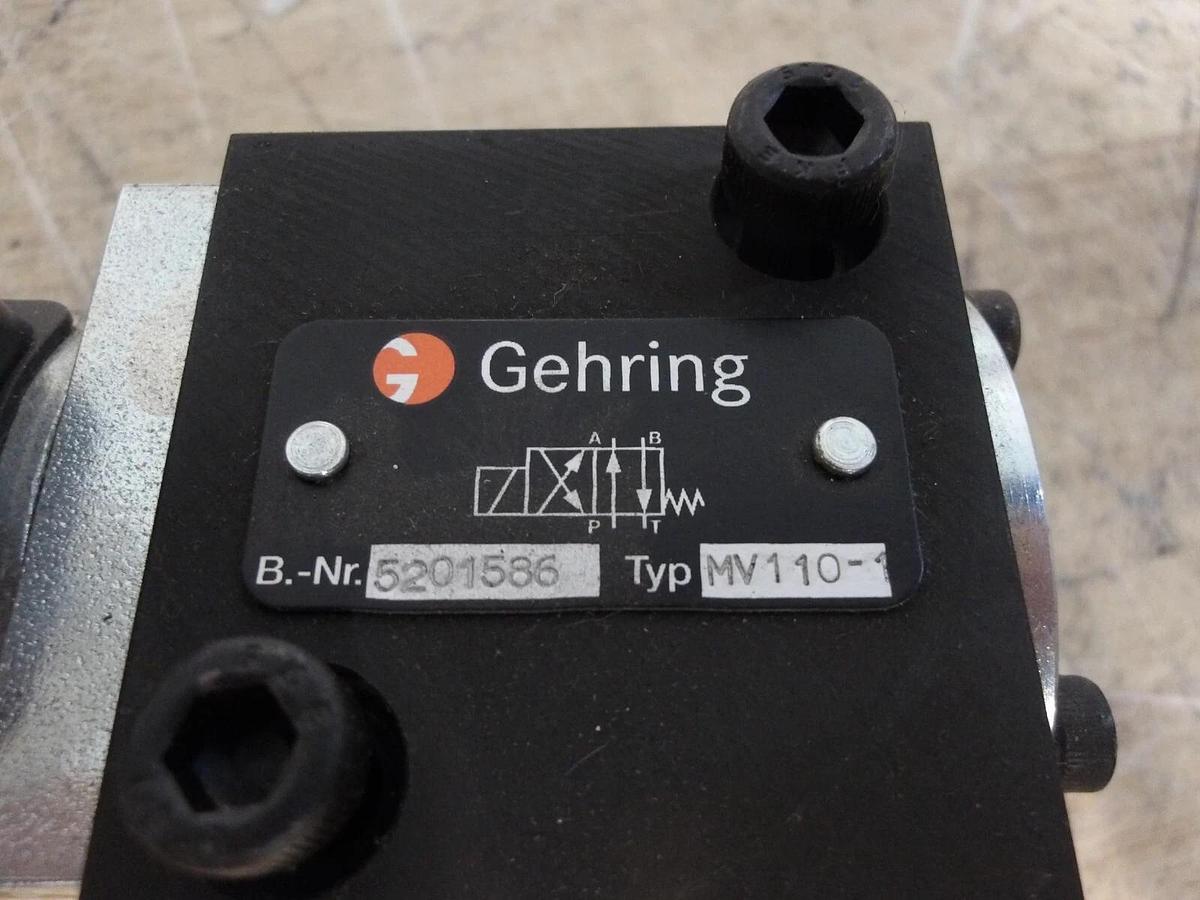 Used GEHRING MV110-1 HYDRAULIC SOLENOID VALVE, #62940G NEW