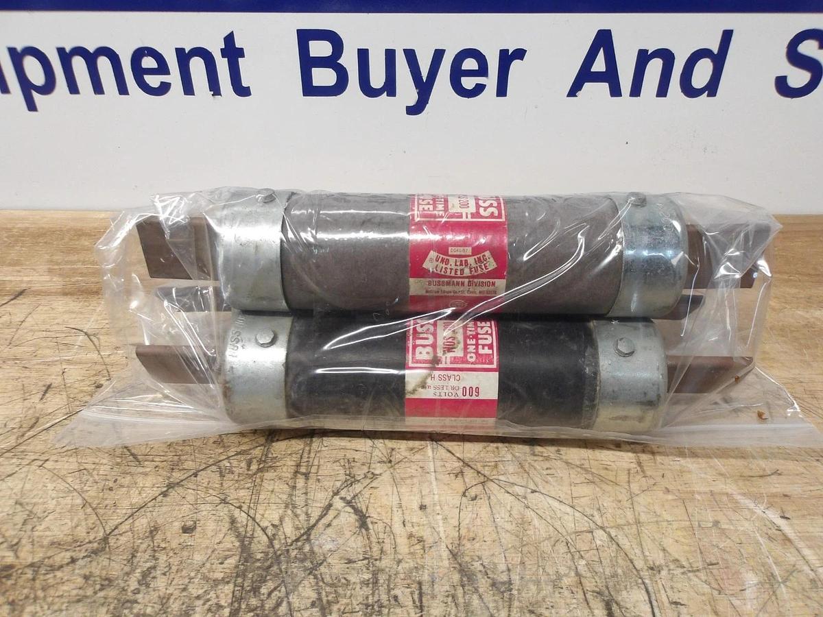 Used FUSETRON NOS-200 ONE TIME BUSS FUSE 200 AMP (LOT OF 3) #391053G NEW