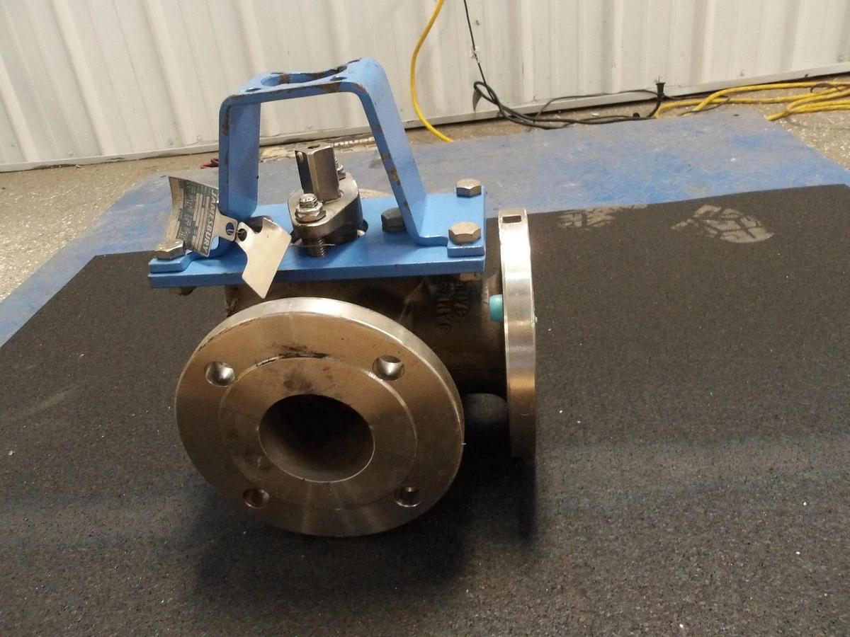 Used JAMESBURY 3" 3-WAY S/S BALL VALVE, #54134G NEW
