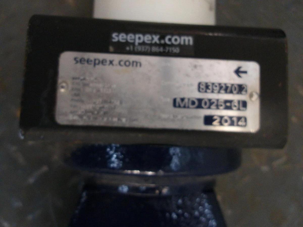 Used SEEPEX 1" X 1/2" PUMP W/ 0.50 HP MOTOR, #108157G NEW