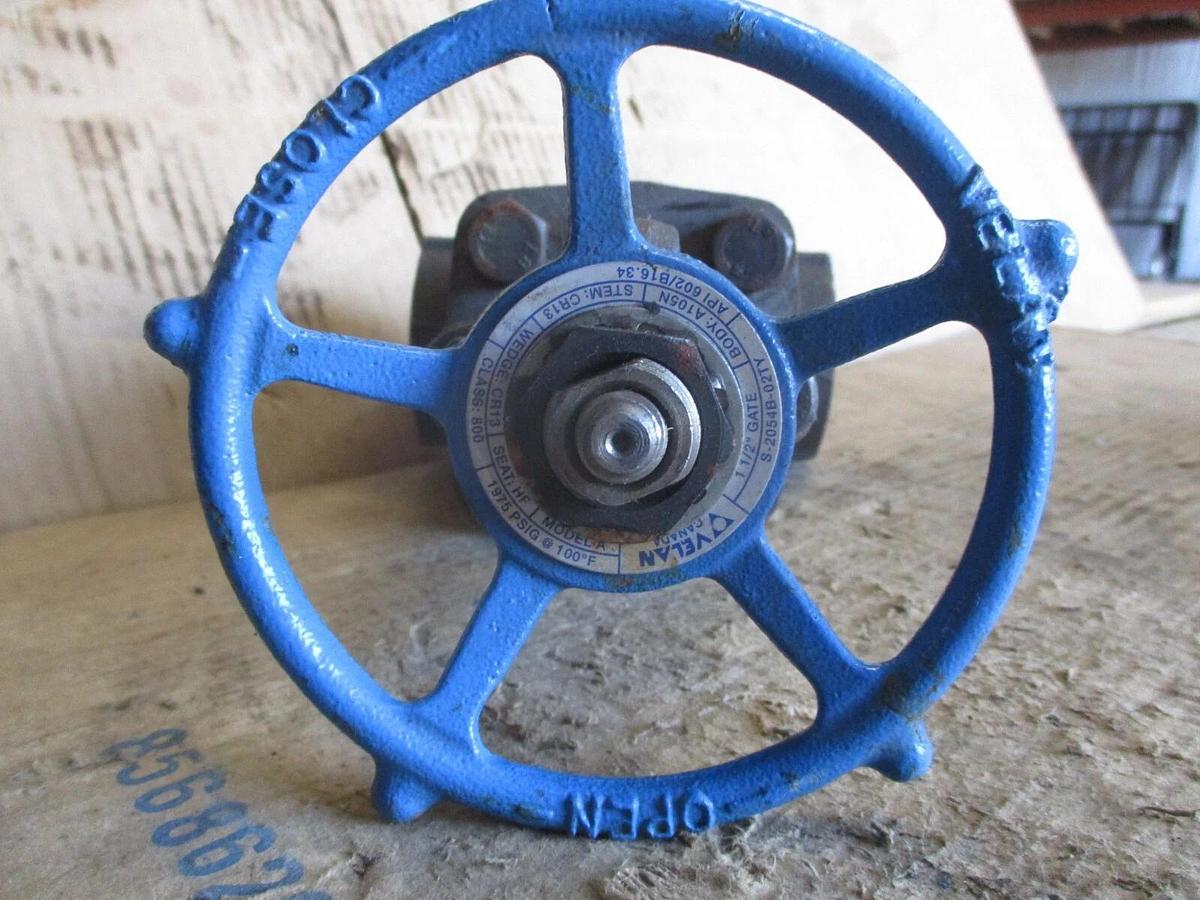 Used VELAN 1-1/2" IRON GATE VALVE, #78917J NEW