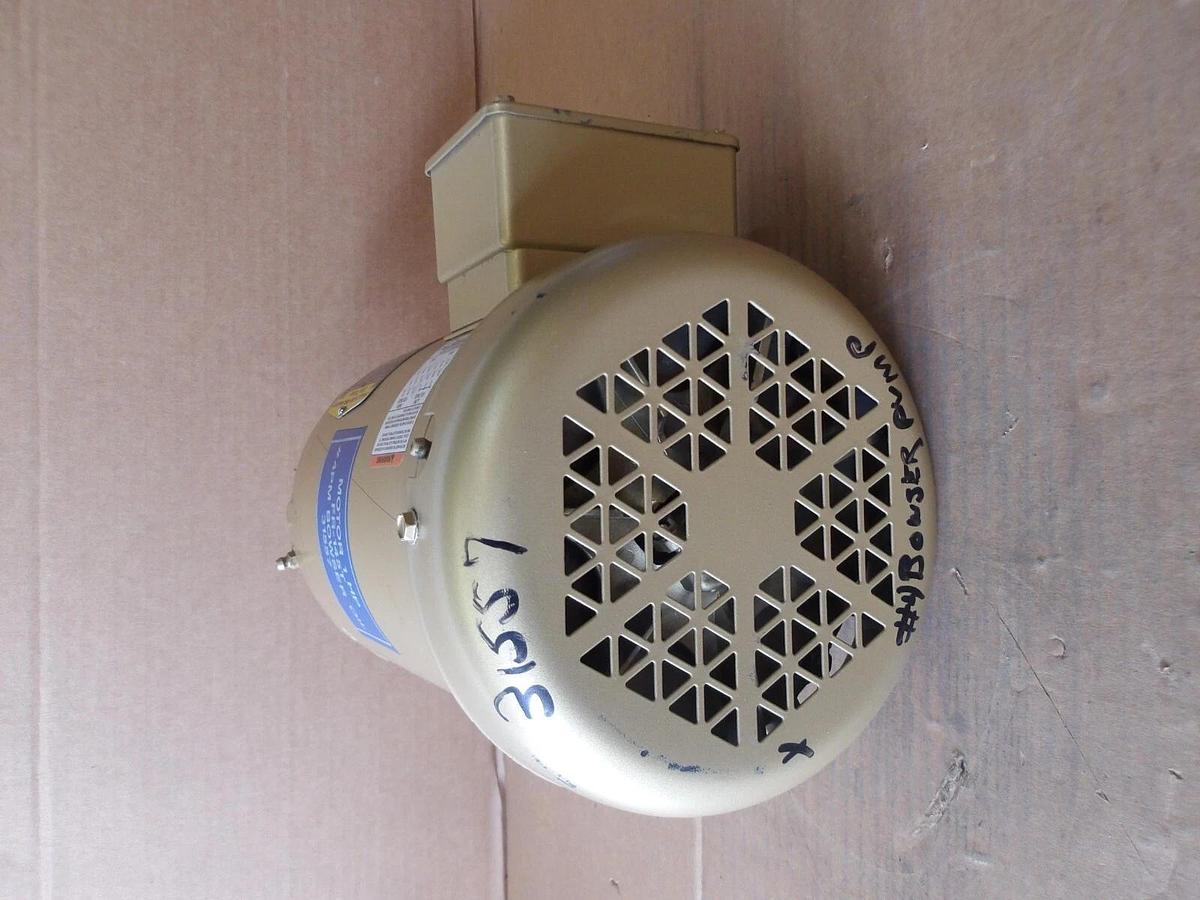 Used BALDOR SUPER-E 1 HP MOTOR, FR 145T, 1155 RPM, 208-230/460 V, #114915G NEW