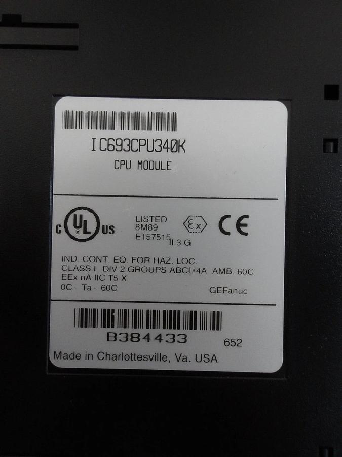 Used GE FANUC IC693CPU340K CPU MODULE, #415158G NEW