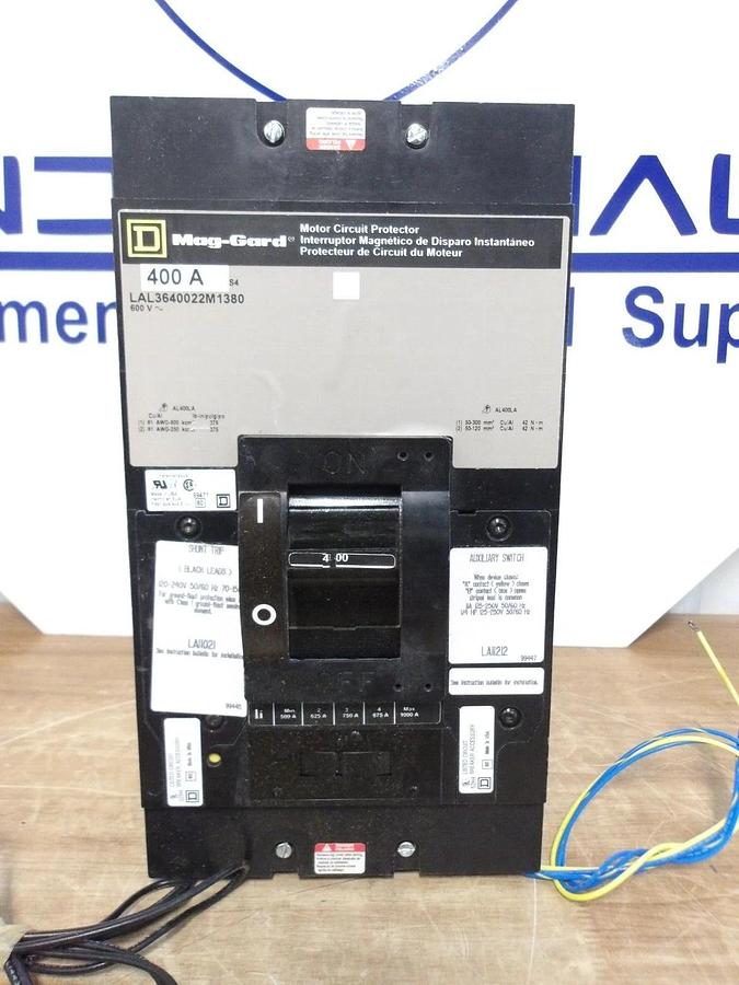 Used SQUARE D 400 AMP MAG-GARD BREAKER 600 V, #224312G NEW