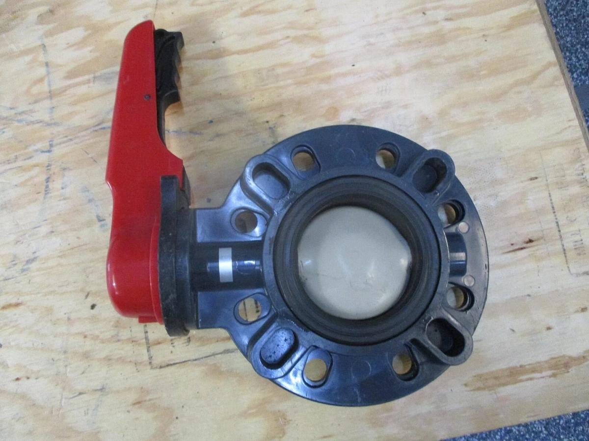 Used ASAHI 4" PVC BUTTERFLY VALVE, #1171000J USED