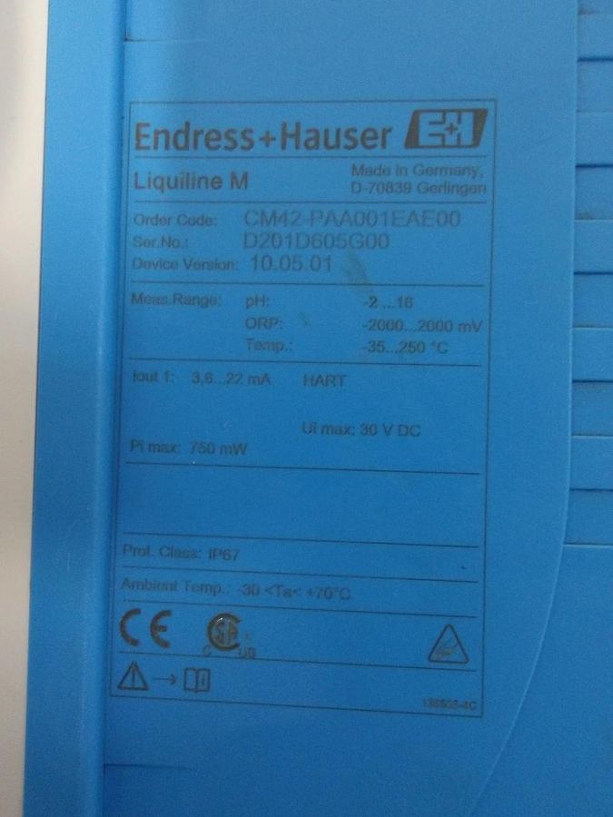 Used ENDRESS HAUSER LIQUILINE MCM42 CONTROLLER, 30 V, #115906G USED