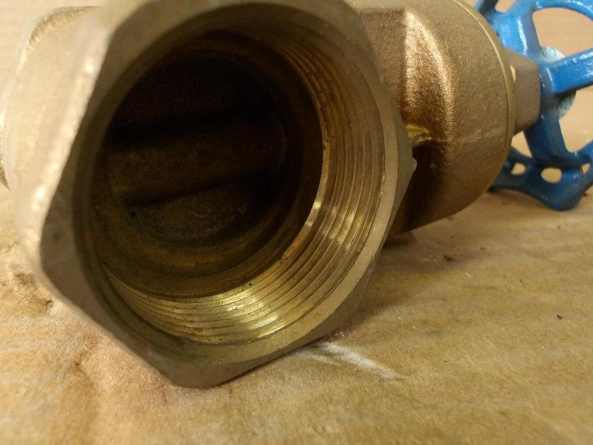 Used AMERICAN VALVE 1-1/2" BRASS GATE VALVES (LOT OF 2), #79245G NEW