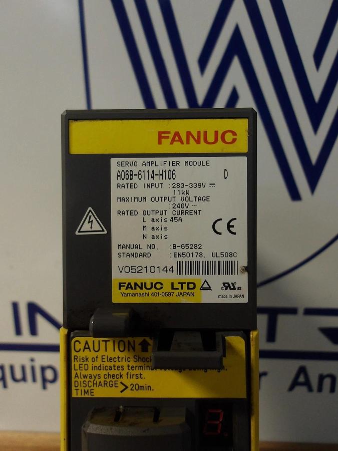 Used FANUC A06B-6114-H106 SERVO AMPLIFIER MODULE, #1222244G USED