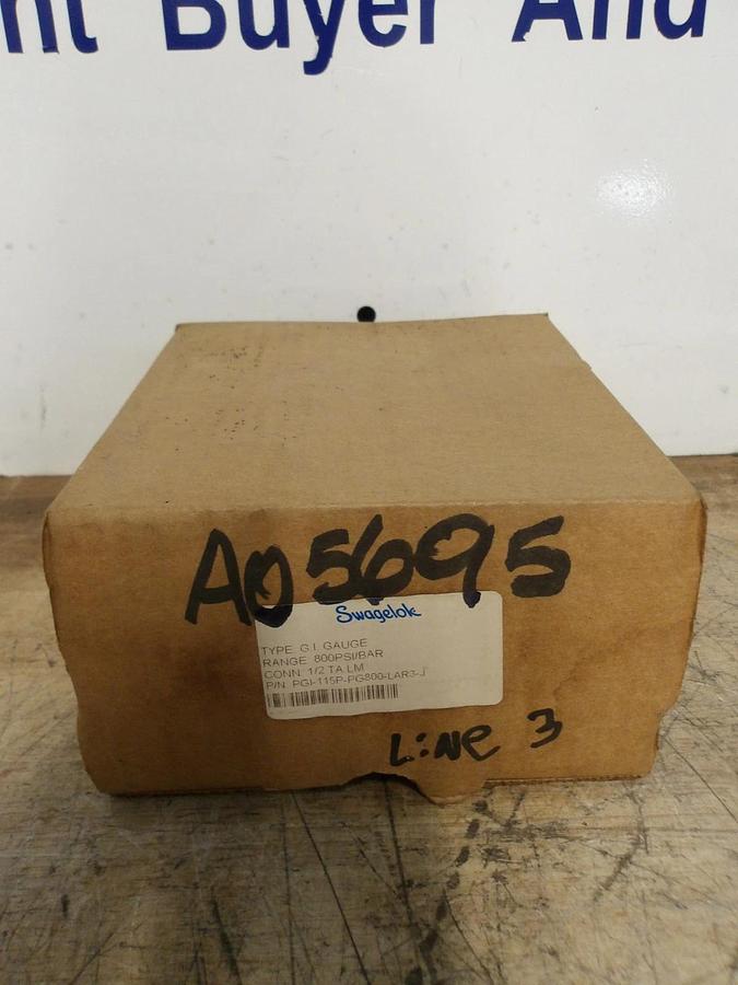 Used SWAGELOK PG1-115P-PG300-LAR3-1 PRESSURE GAUGE, #116945GJW NEW