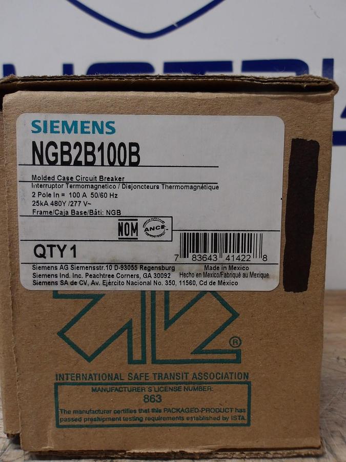 SIEMENS 100 AMP BREAKER 600/347-125/250 V, #781208G NIB