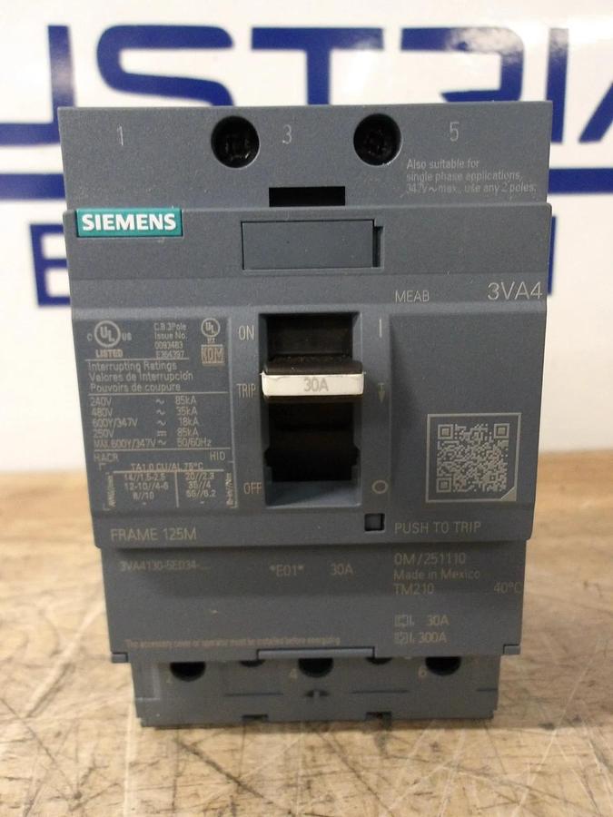 Used SIEMENS 30 AMP BREAKER 240-480 V, #77108G NEW