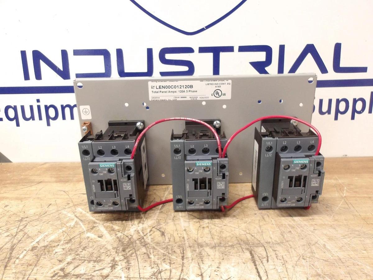 Used SIEMENS 120 A LIGHTING CONTACTOR LEN00C012120B, #617220G NEW