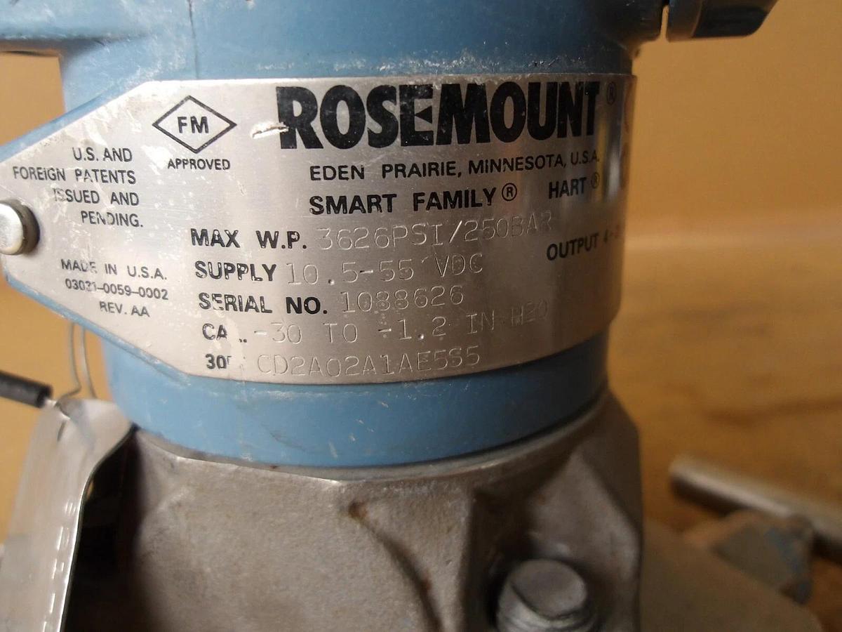 Used ROSEMOUNT 3051 PRESSURE TRANSMITTER, #626151G USED