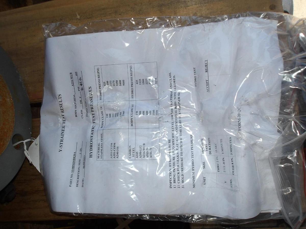 Used EATON 3" Y-PATTERN STEEL STRAINER (FLANGED) #613203G NEW