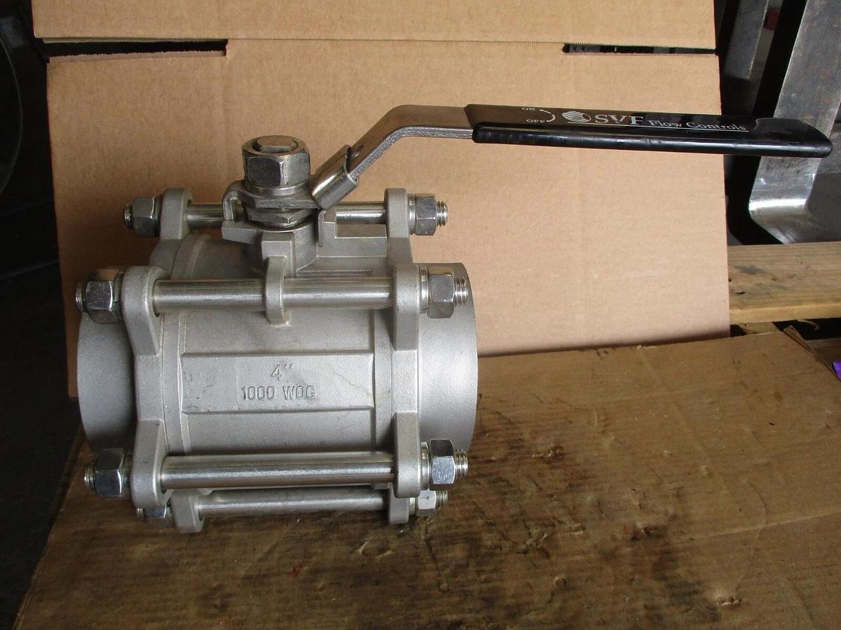 Used SVF 4" STAINLESS SOCKET WELD BALL VALVE, #717333J NEW