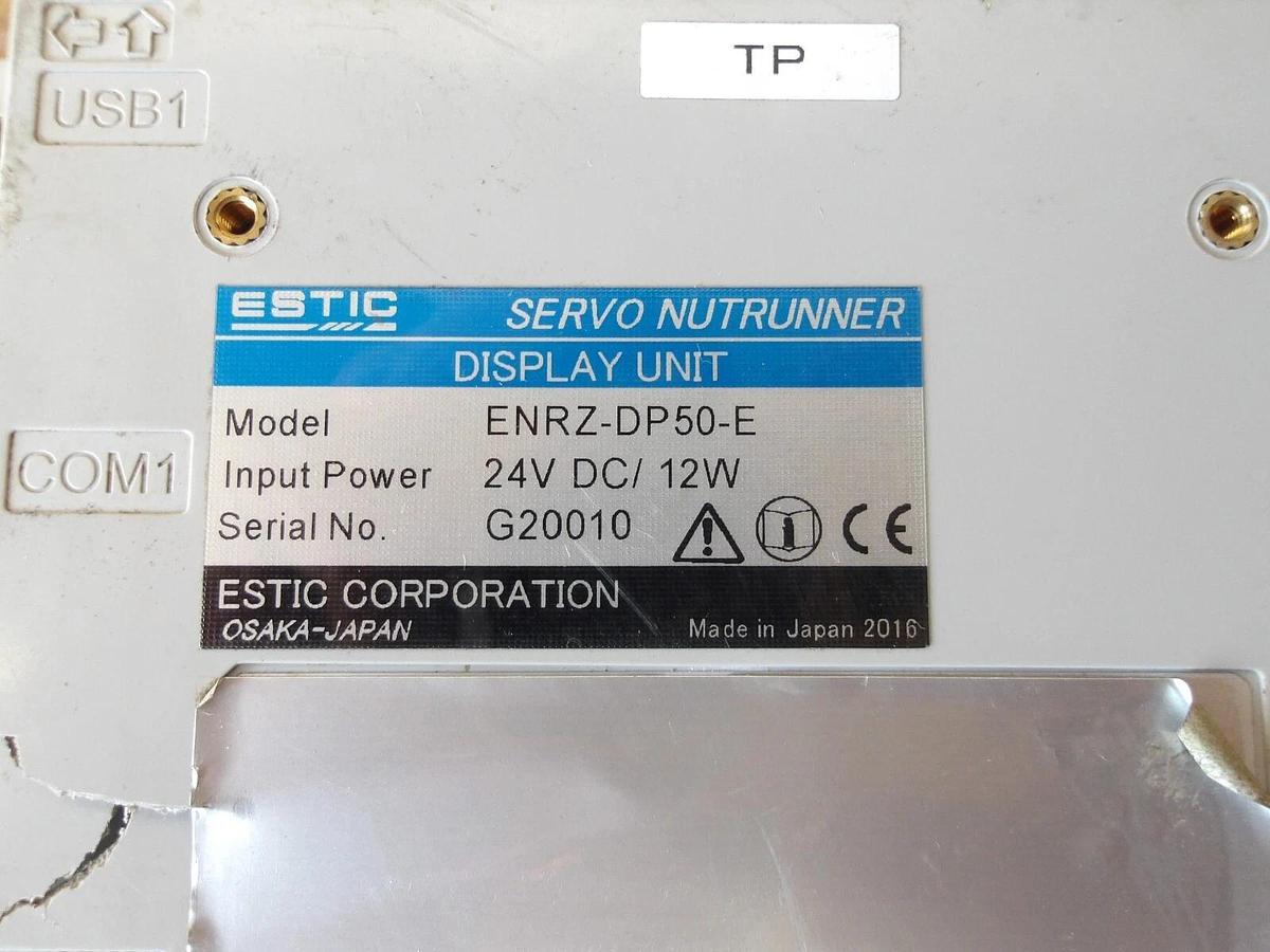 Used ESTIC ENRZ-DP50-E SERVO NUTRUNNER DISPLAY UNIT 24 V, #11121038G USED