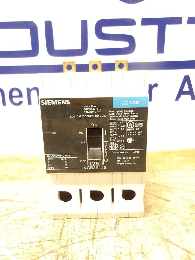 Used SIEMENS 60 AMP BREAKER 240-480/600 V, #78947G NEW