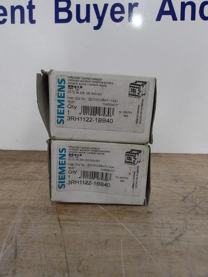 SIEMENS 3RH1122-1BB40 CONTROL RELAY (LOT OF 2) #521147G NIB