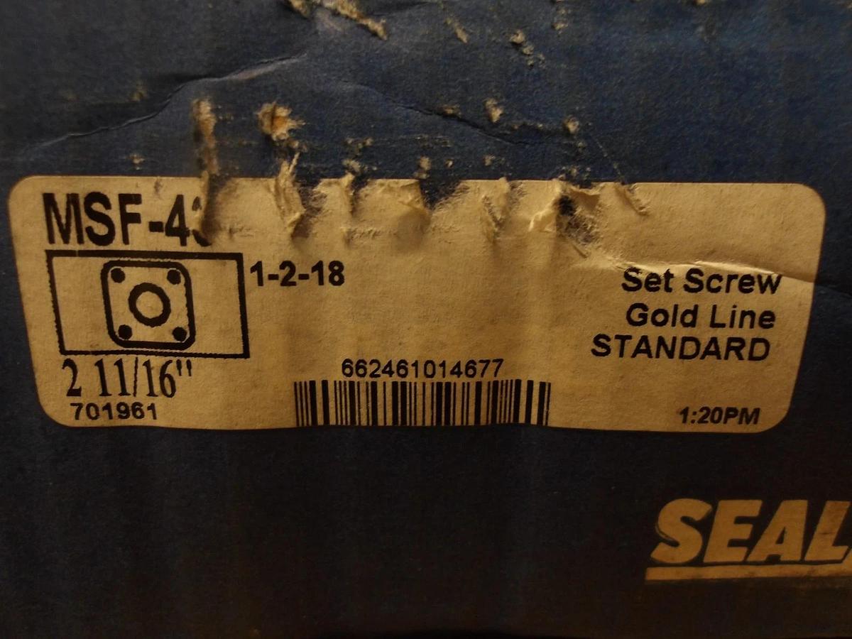 SEAL MASTER MSF-43 FLANGED MOUNTED BEARING 2-11/16" BORE, #729910G NIB