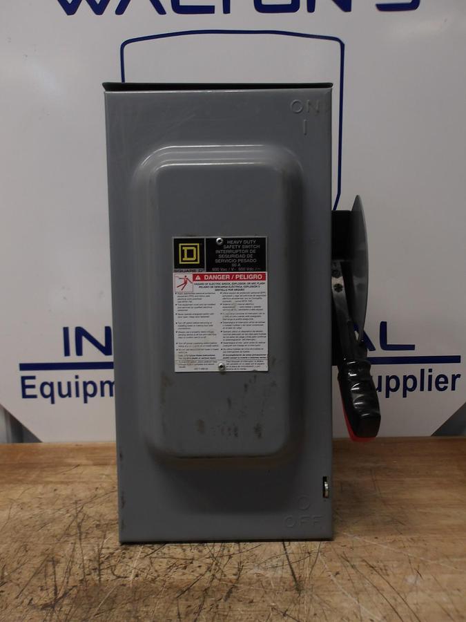 Used SQUARE D 60 A SAFETY SWITCH H362NRB, 600 V, #35154G NEW