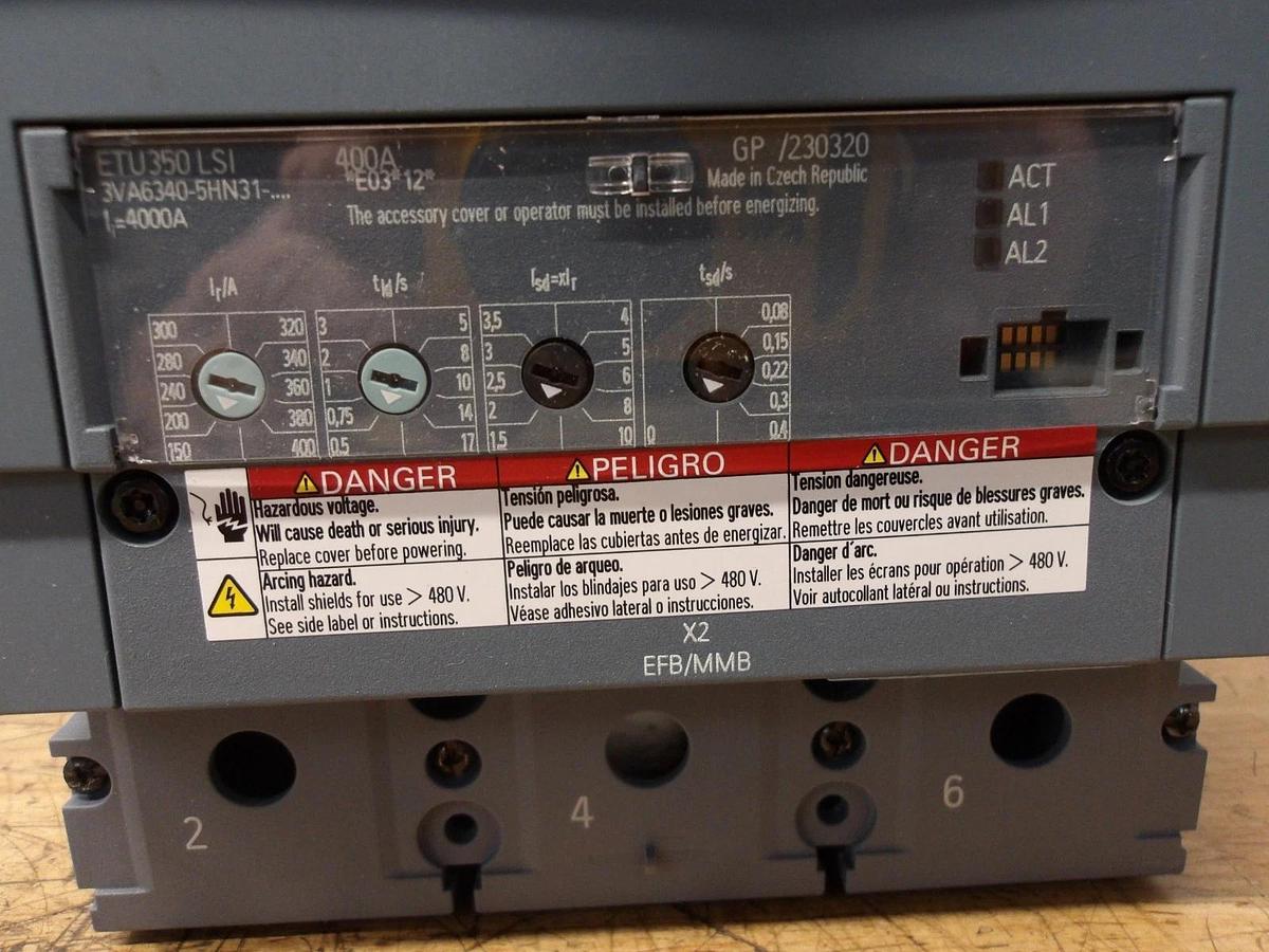 Used SIEMENS 400 AMP BREAKER 3VA6340-5HN31-0AA0, #11251206G NIB