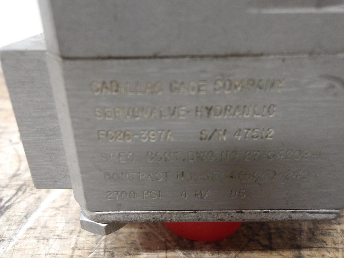 Used CADILLAC GAGE CO. FC26-397A SERVO VALVE, #91130G USED