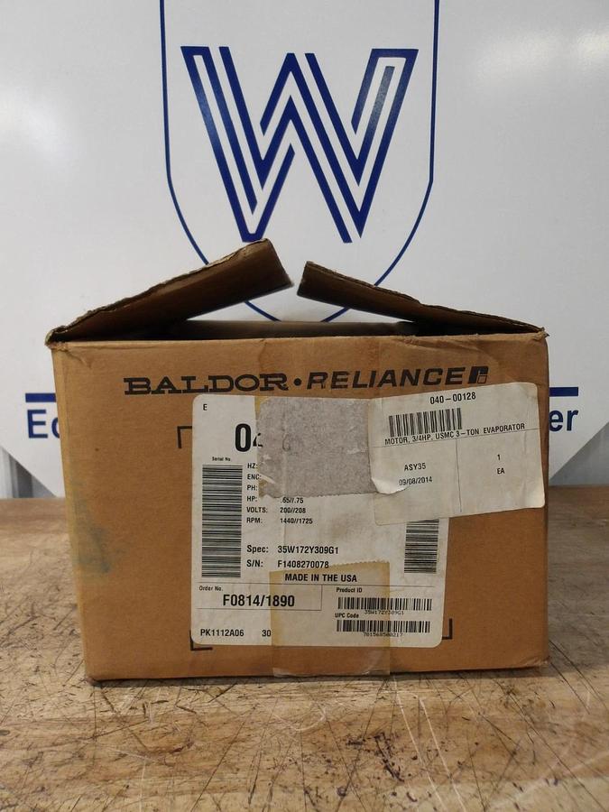 BALDOR RELIANCE .65/.75 HP MOTOR, 200-208 V, 1440-1725 RPM, 145TCZ FR, #69817G