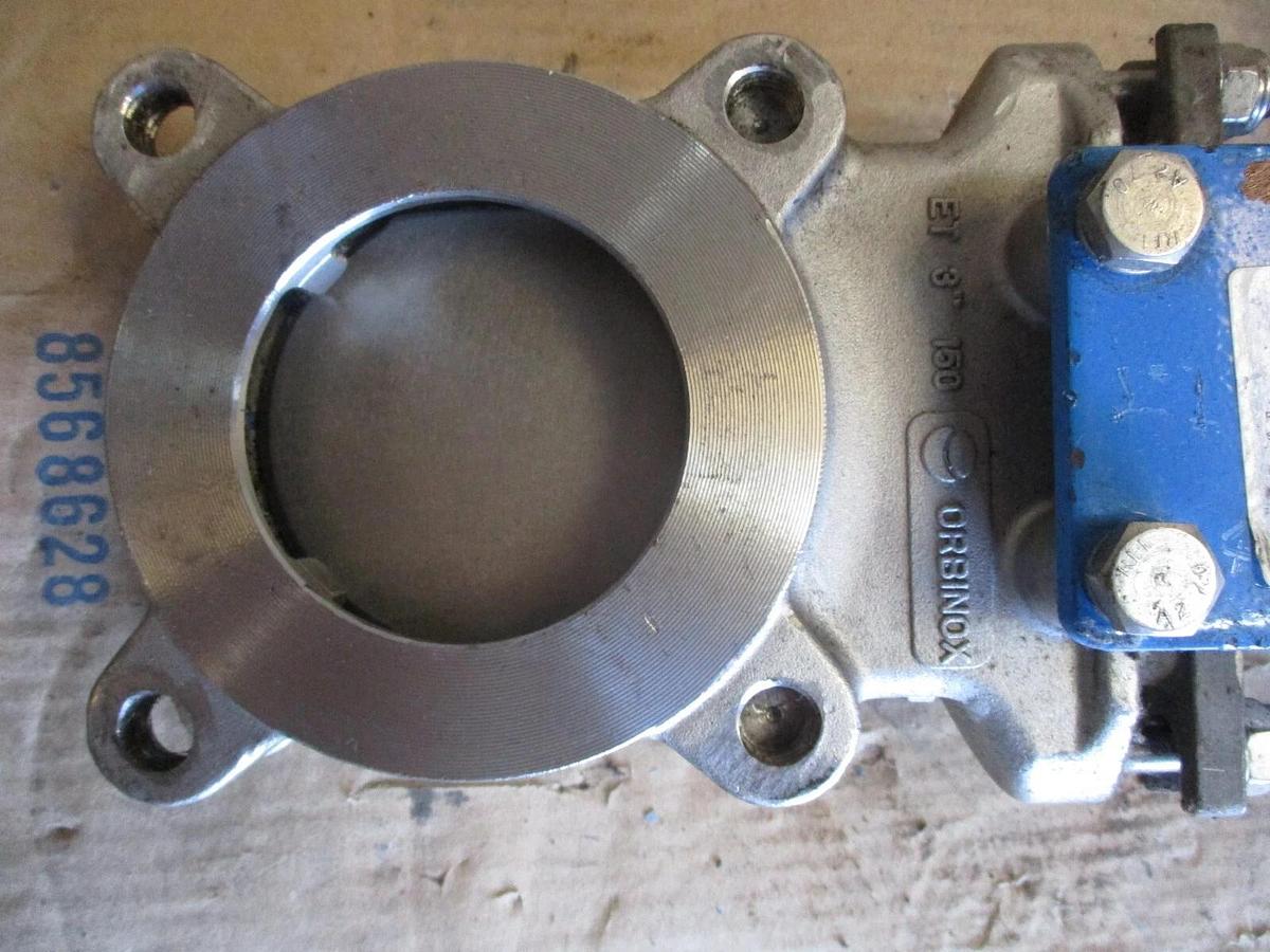 Used ORBINOX 3" STAINLESS KNIFE GATE VALVE 20-3636RI, #75850J USED