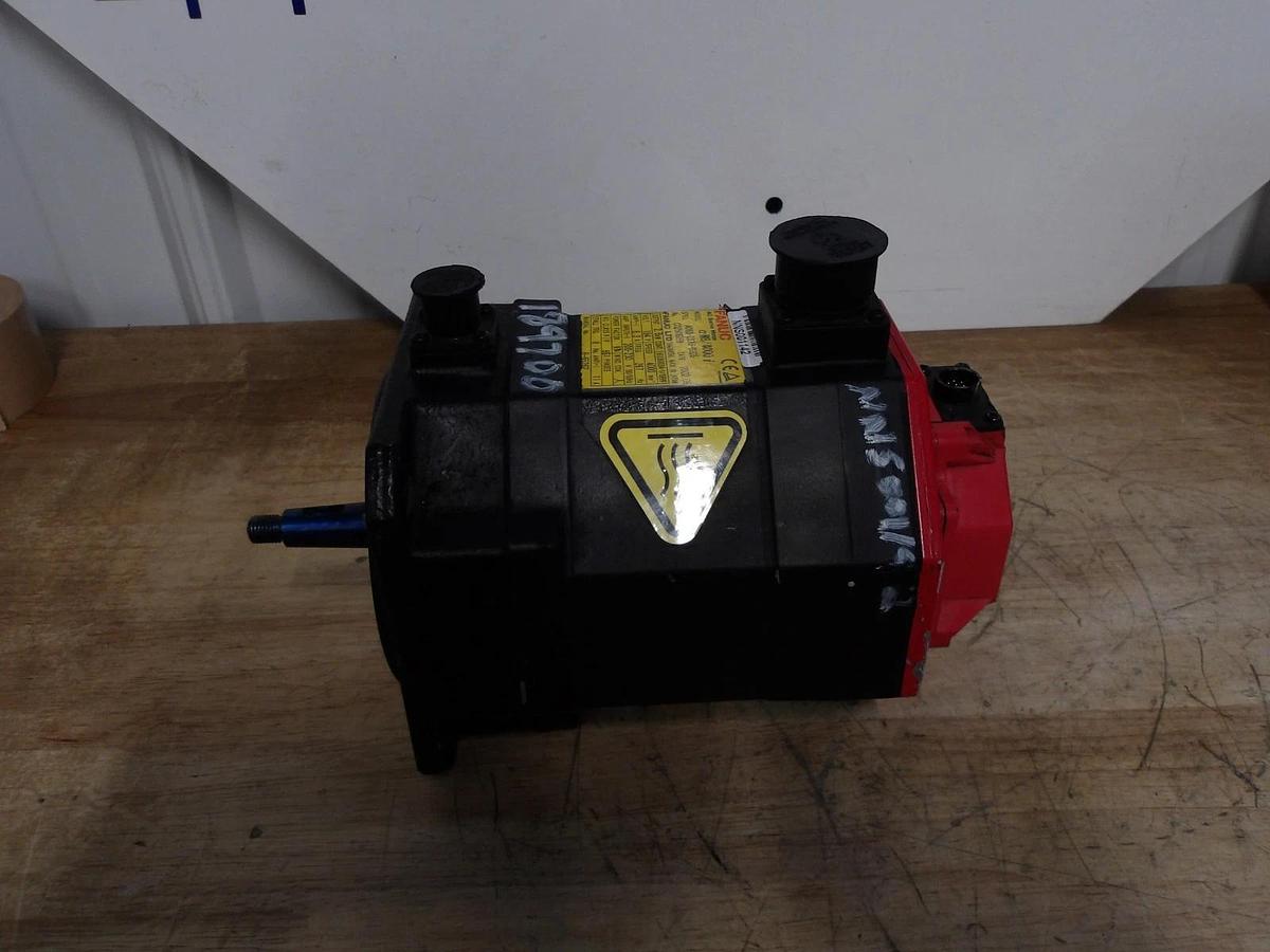 Used FANUC A06B-0235-B605 AC SERVO MOTOR, 4000 RPM, #616325G REMANUFACTURED