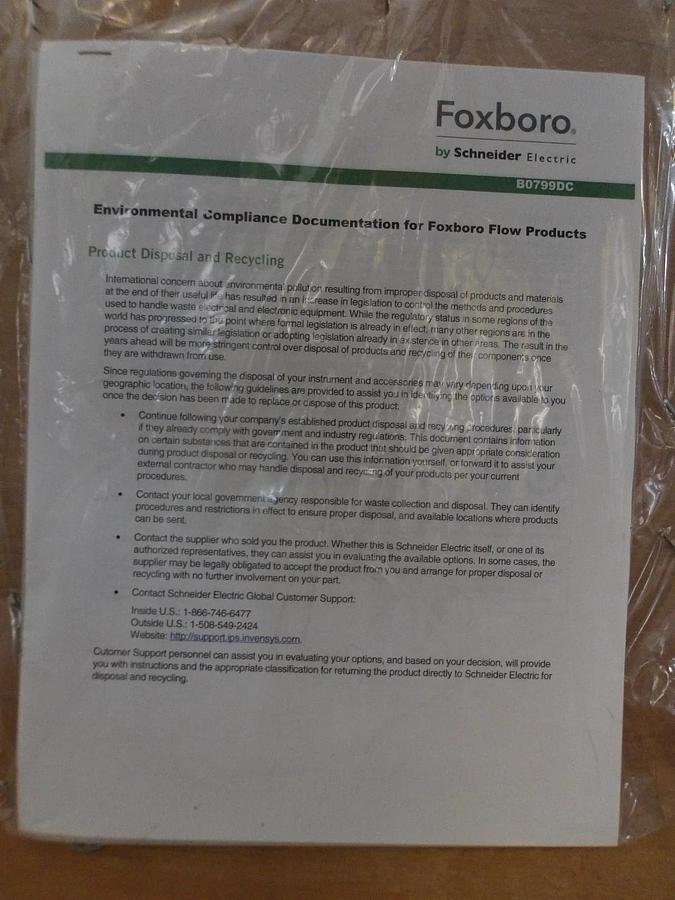 Used FOXBORO 10" MAGNETIC FLOW TUBE 8310-SABA-TSJ-CFCZ, #99246G NEW