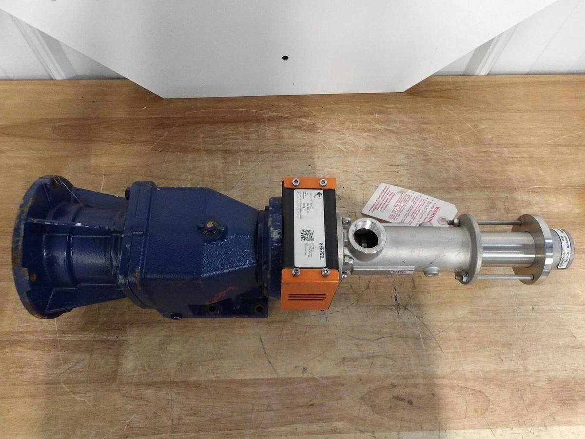Used SEEPEX 1" X 3/4" CAVITY PUMP MD006-12 W/ GEAR REDUCER, RATIO 9.95:1, #51257G NEW