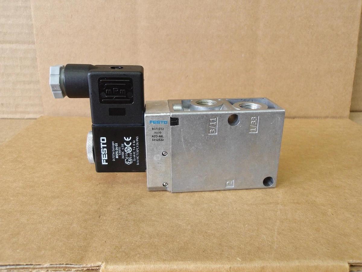 Used FESTO MFH-3-1/4EX PNEUMATIC SOLENOID VALVE, #9131121G NEW