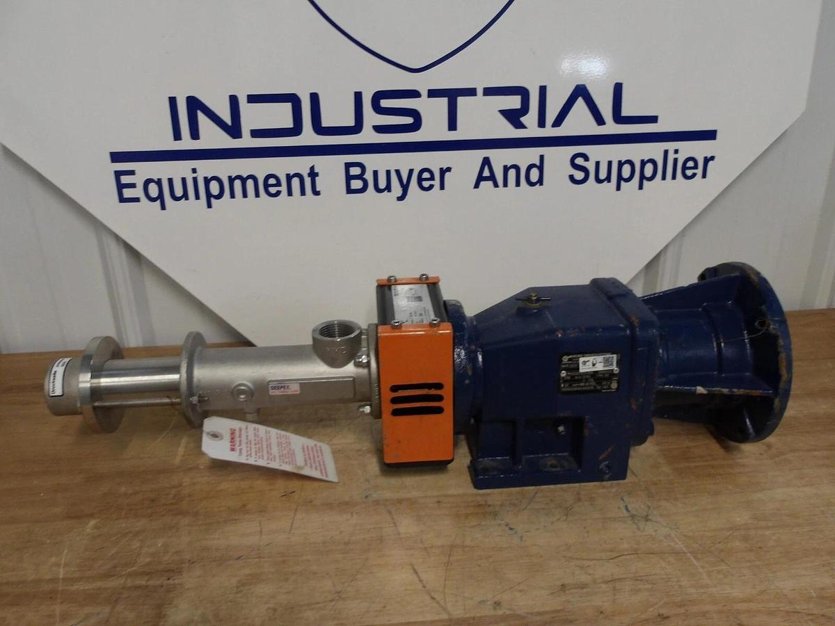 Used SEEPEX 1" X 3/4" CAVITY PUMP MD006-12 W/ GEAR REDUCER, RATIO 9.95:1, #51257G NEW