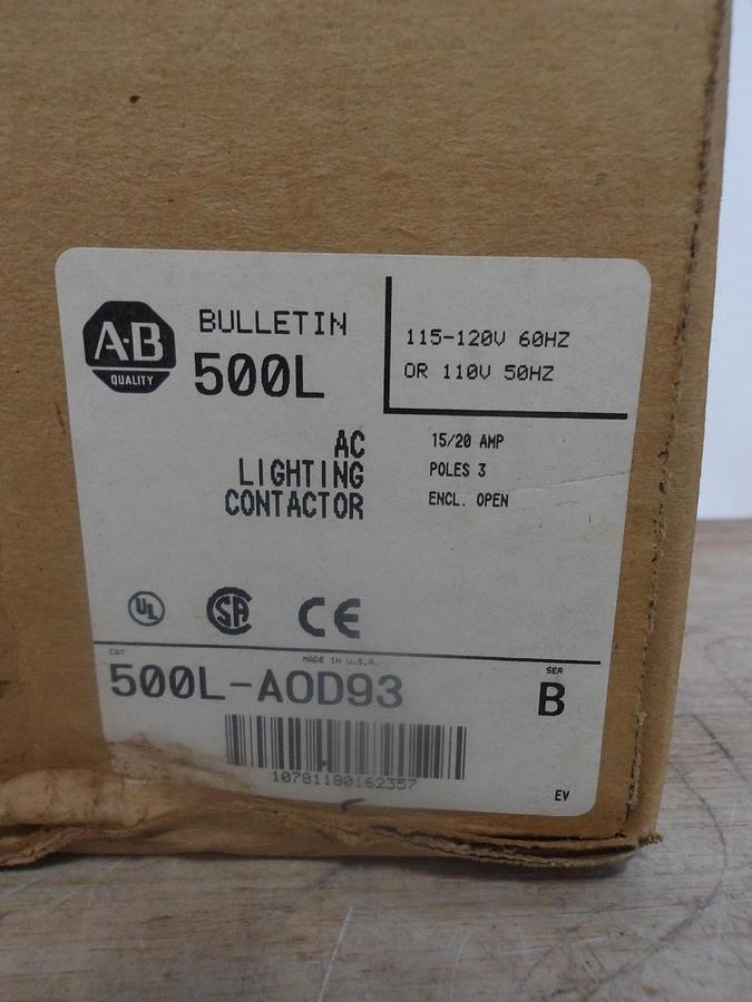 ALLEN BRADLEY 500L-A0D93 LIGHTNING CONTACTOR, #425 NIB