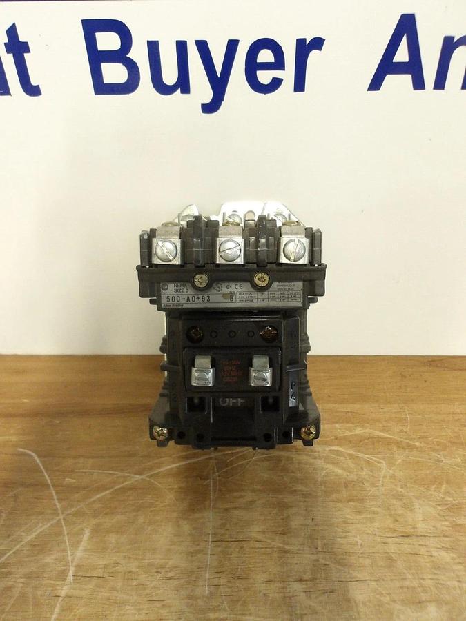 Used ALLEN BRADLEY 500-AO 93 MOTOR STARTER, SIZE 0, #226815G NEW