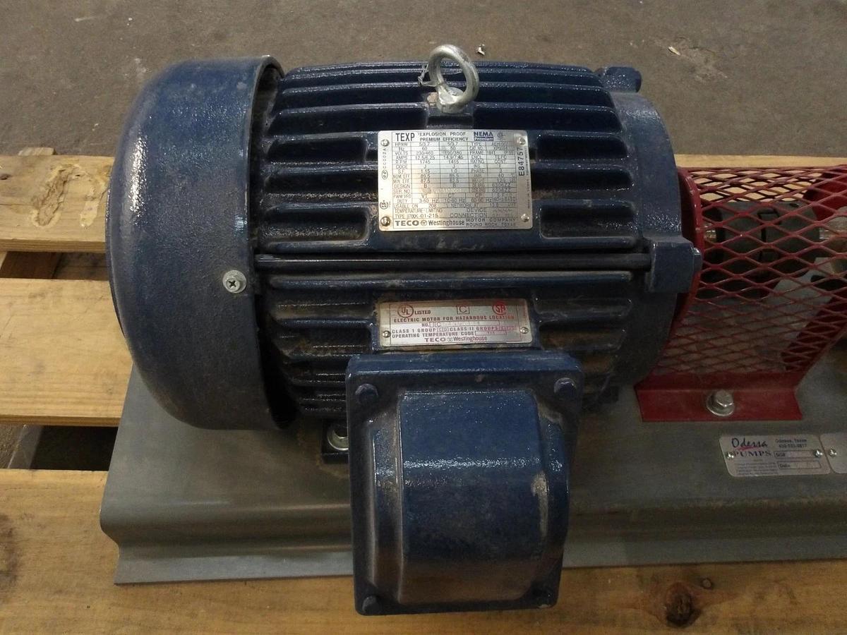 Used ROPER 1-1/2" PUMP W/ 5HP MOTOR, #11111125GJW NEW